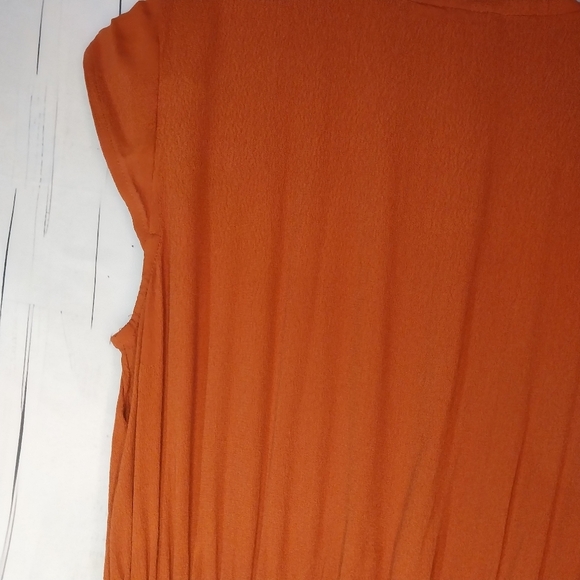 Maeve Anthropologie Rust V-Neck Faux Wrap Dress - Picture 12 of 15